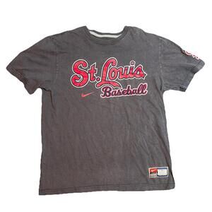 St Louis Cardinals MLB Nike Team Tag 2000’s T Shirt Mens Size S Gray Nike